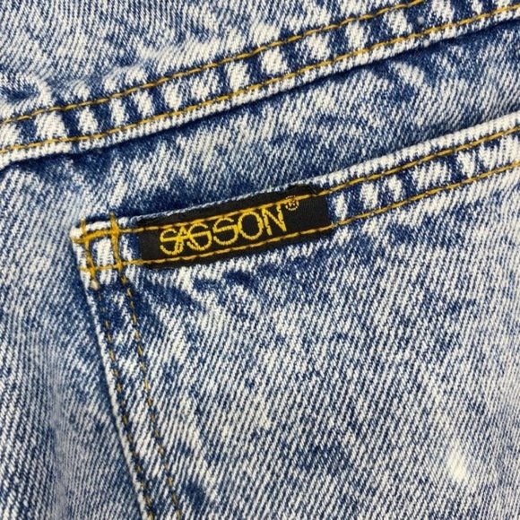 VTG Sasson Women's Blue Jeans Acid Wash Mom Zip Ankle High Waisted 80s Jr 5 - Picture 7 of 13